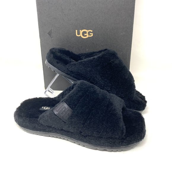 UGG Shoes - UGG Men's Women's Size 1117473 BTFL Fluff You Fur Black Slides Slippers Sandals